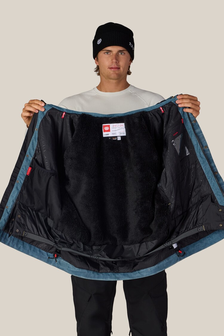 686 Technical Apparel 686 Mens Deconstructed Denim Insulated Jacket | Indigo Denim