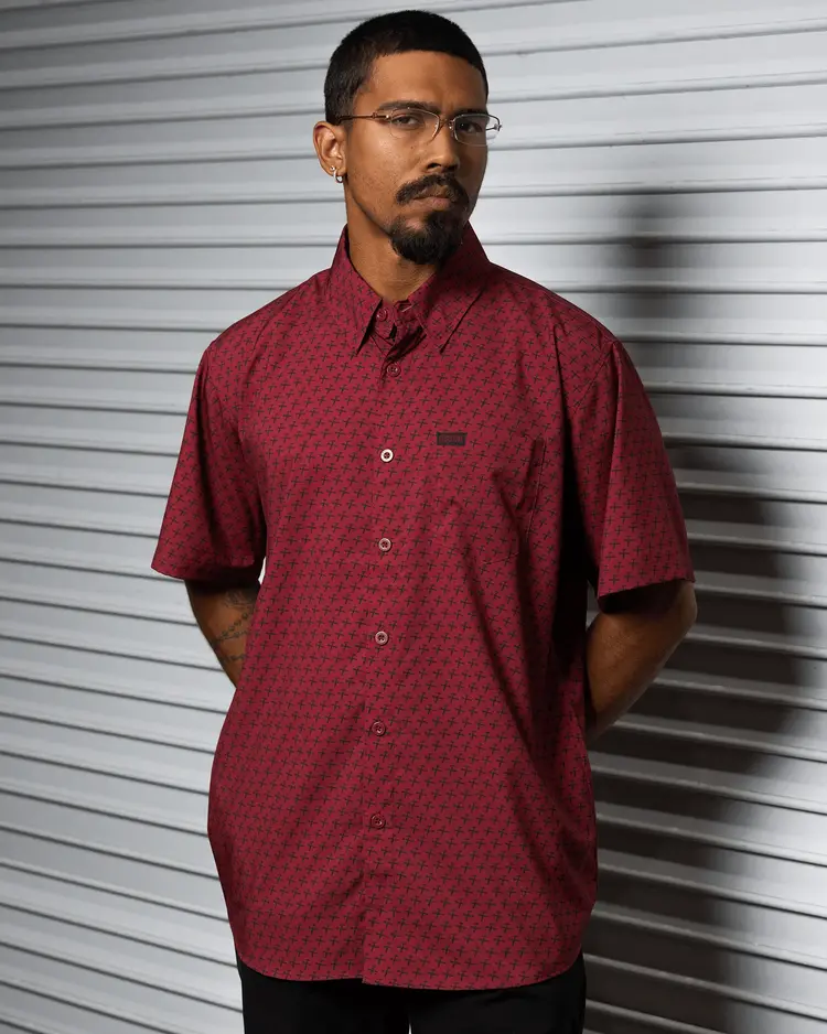 Dixxon Dixxon Party Shirt Hammers | Maroon & Black