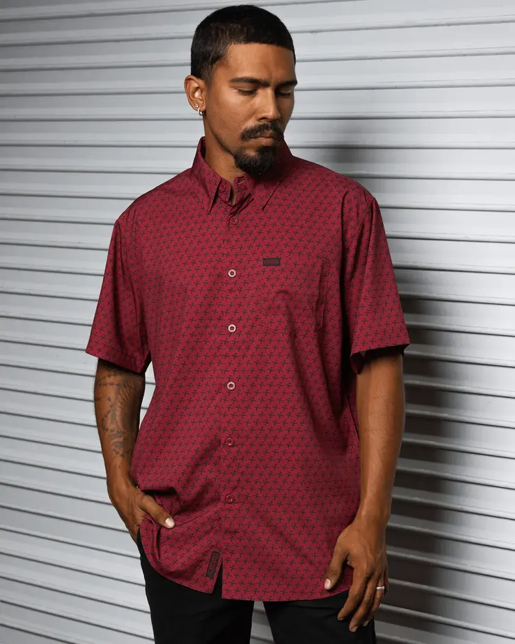 Dixxon Dixxon Party Shirt Hammers | Maroon & Black