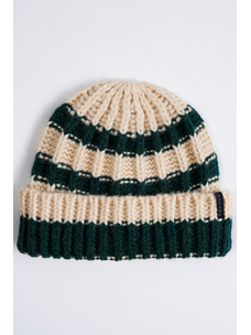 Autumn Rugby Stripe Beanie | Emerald
