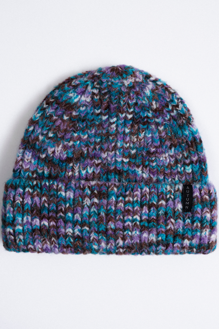 Autumn Marble Knit Beanie | Plum