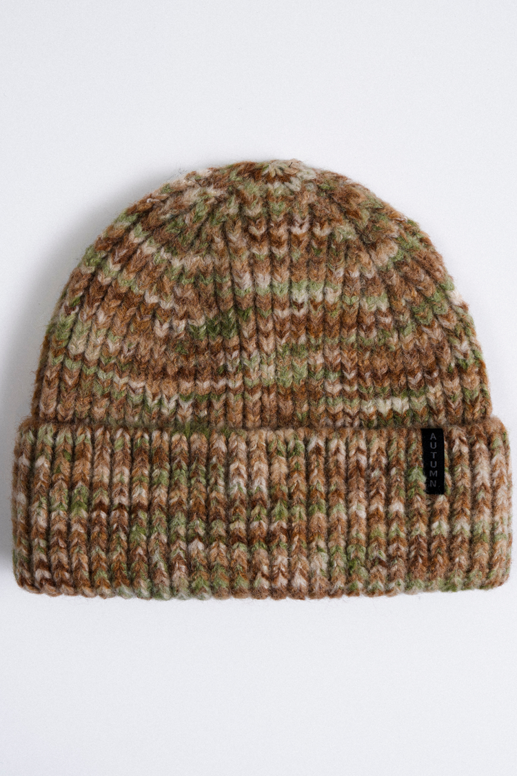 Autumn Marble Knit Beanie | Sand