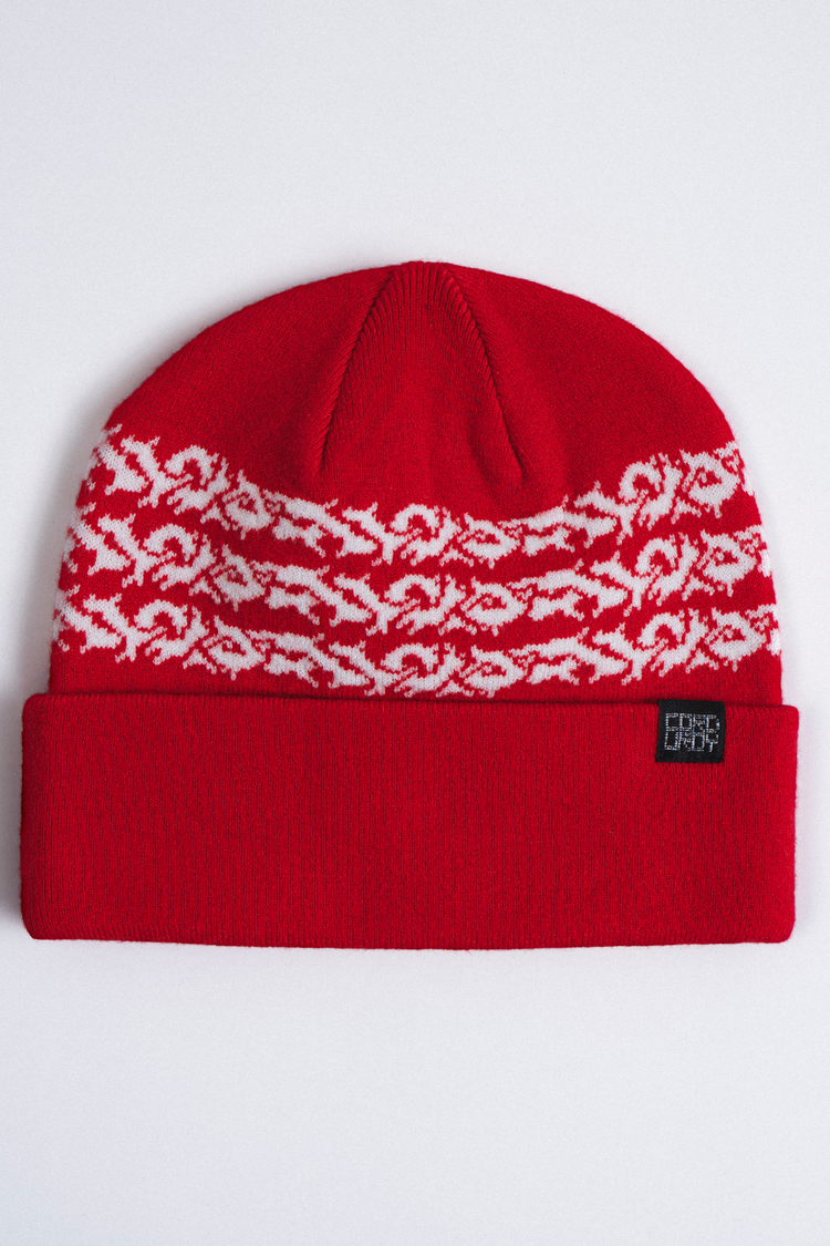 Corduroy Prickly Beanie | Red