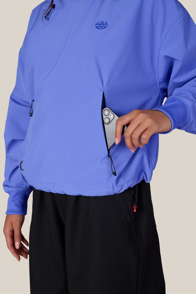 686 Technical Apparel Women's Waterproof Team Crop Hoody | Alpenglow Blue