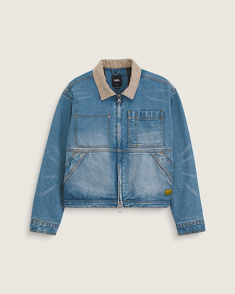 Vans Women's Nicola Cropped Chore Denim Jacket | Distressed Stone