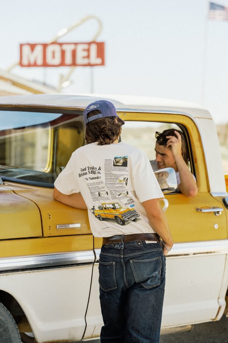 Brixton Ford 71 Pickup Tee | Wimbledon White
