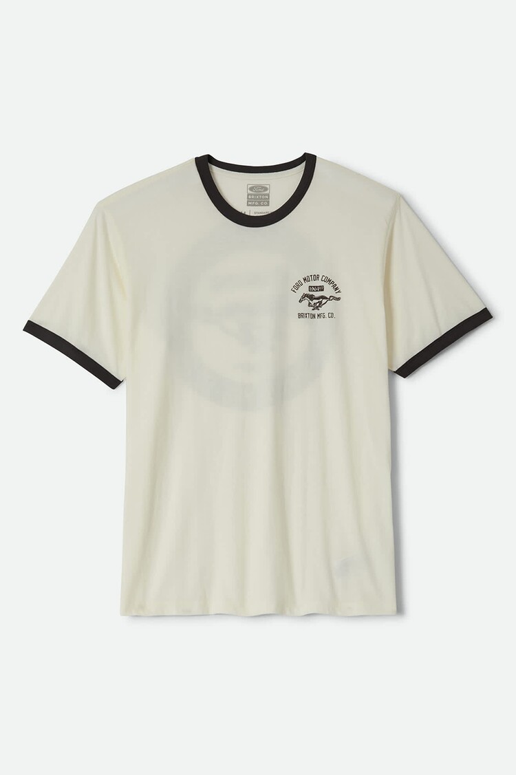 Brixton Ford Mustang Ringer Tee | Wimbledon White/Burnt Rubber