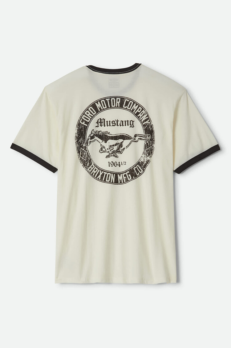 Brixton Ford Mustang Ringer Tee | Wimbledon White/Burnt Rubber