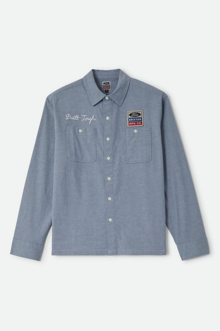 Brixton Ford Servive Dept Workshirt | Blue Chambray