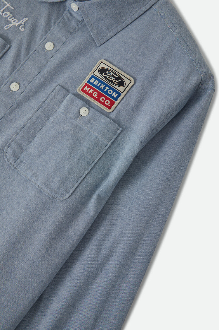 Brixton Ford Servive Dept Workshirt | Blue Chambray