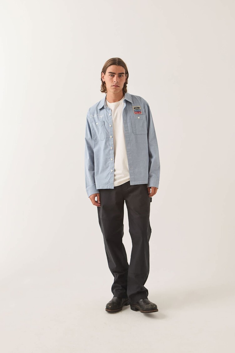 Brixton Ford Servive Dept Workshirt | Blue Chambray