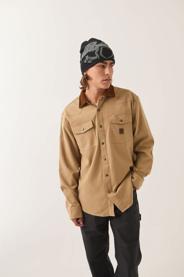 Brixton Bowery Builders Ranch Performance Flannel | Khaki/Brown