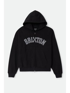 Brixton Dugout Zip Hood Fleece | Black/Grey