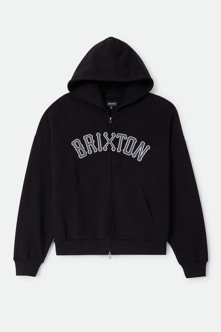 Brixton Dugout Zip Hood Fleece | Black/Grey