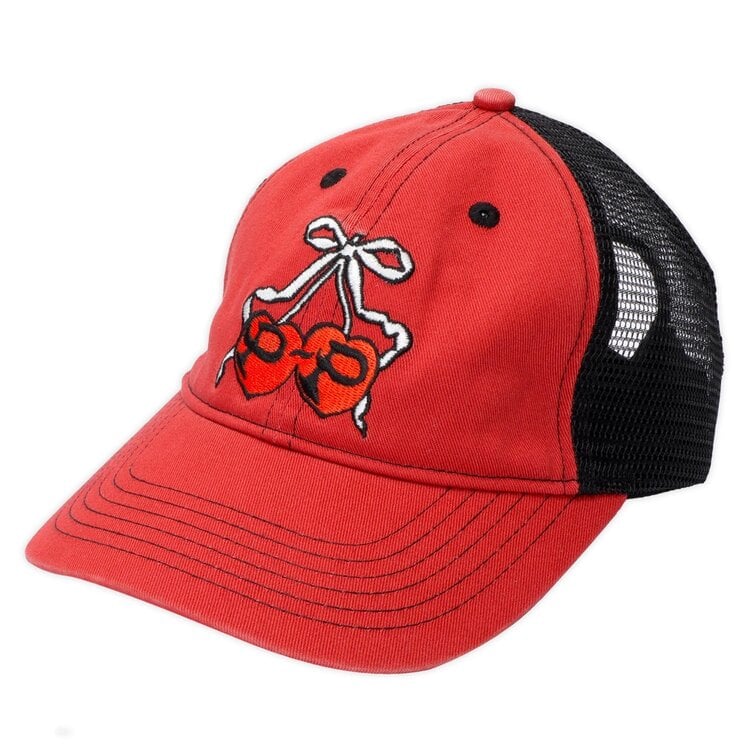 Pass~Port Cherries Leagues Trucker Hat | Washed Red