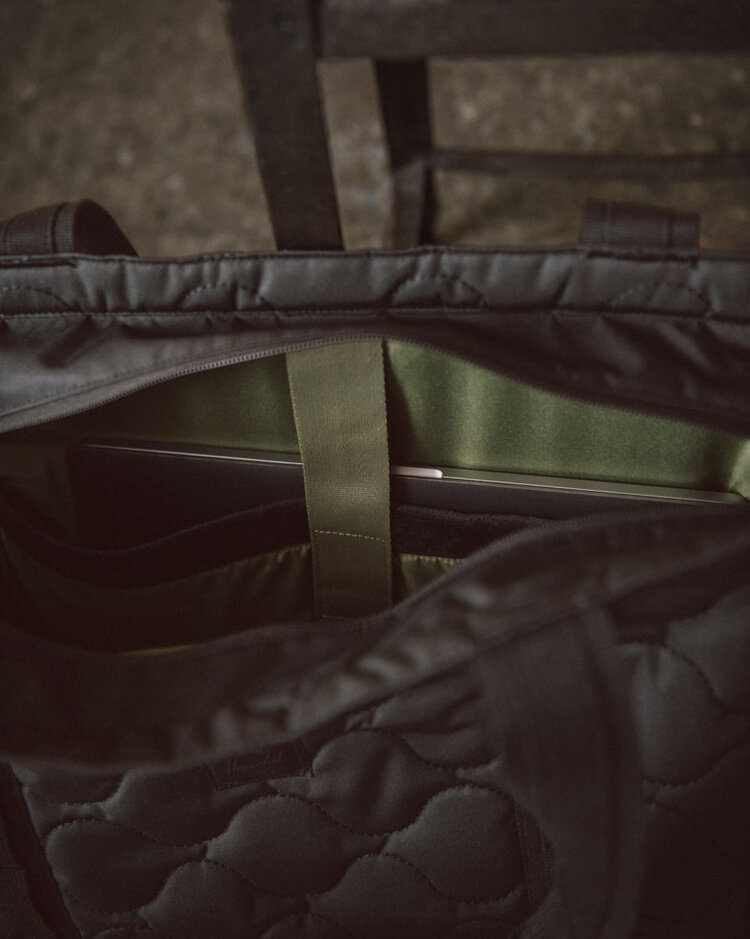 Herschel Heritage Quilted Capsule Tote | Loden Green Tonal