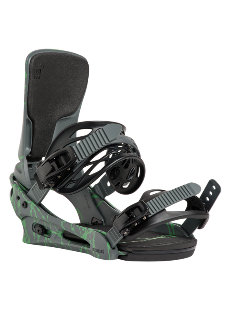 Burton Men's Cartel Snowboard Bindings | Gray / Green Volatage