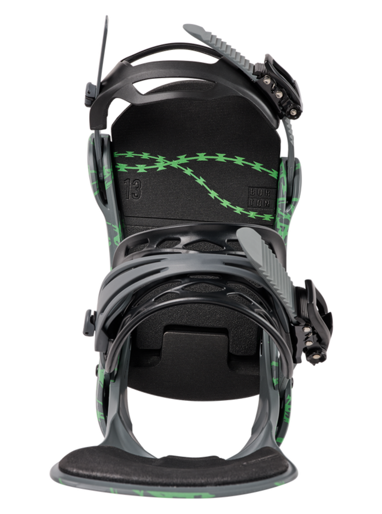 Burton Men's Cartel Snowboard Bindings | Gray / Green Volatage