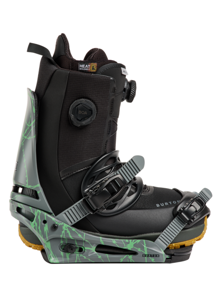Burton Men's Cartel Snowboard Bindings | Gray / Green Volatage