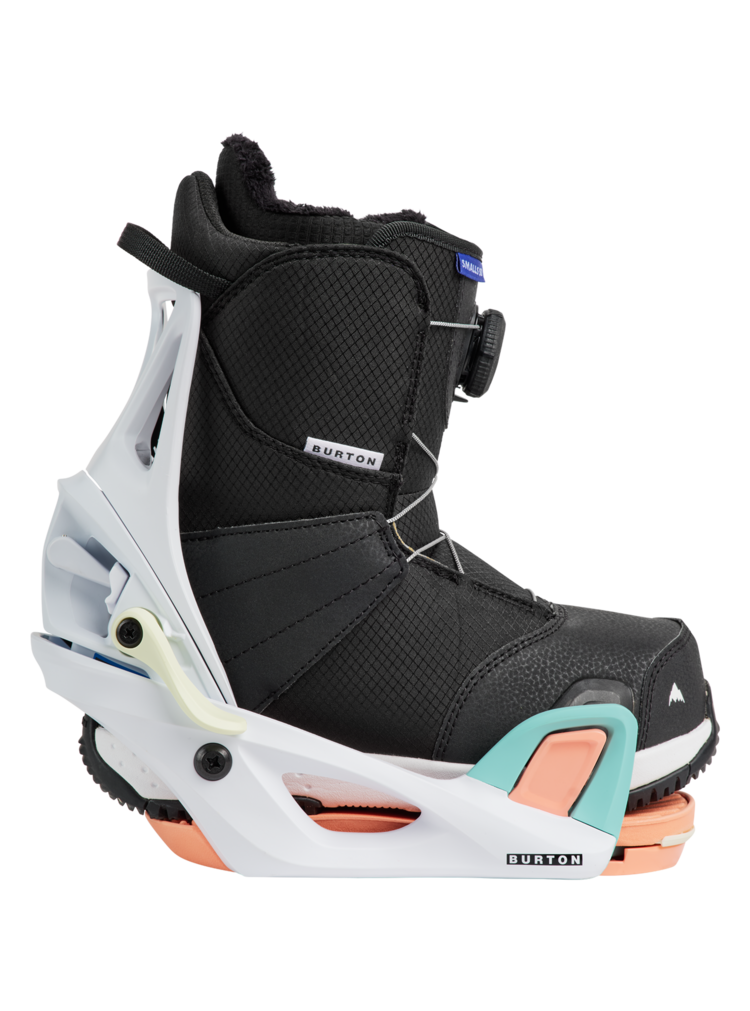 Burton Kids' Smalls Step On Snowboard Bindings | White / Multi