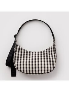 Baggu Medium Nylon Crescent Bag | Black and Cream Gingham