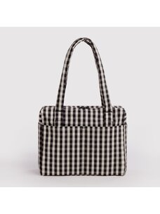 Baggu Small Cloud Carry On | Black and Cream Gingham