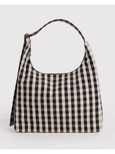 Baggu Nylon Shoulder Bag | Black and Cream Gingham