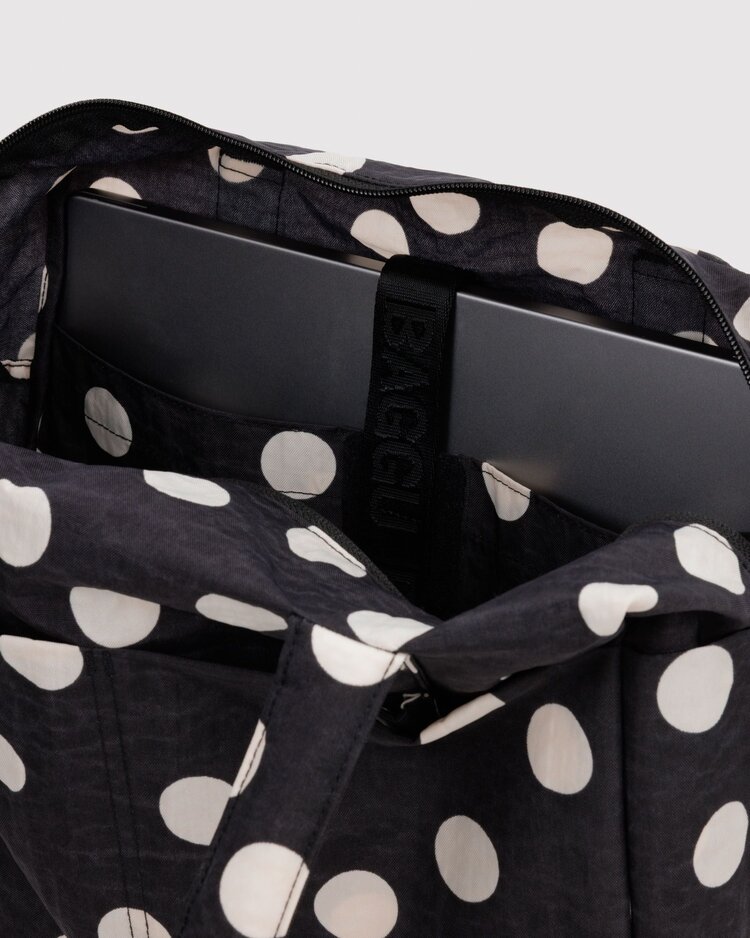 Baggu Everyday Cloud Bag | Black and Cream Polka Dot