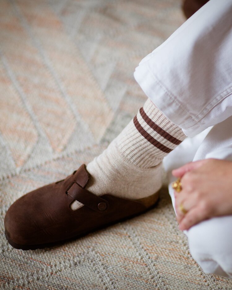 Unified Gym Socks | Oat Cocoa Stripe