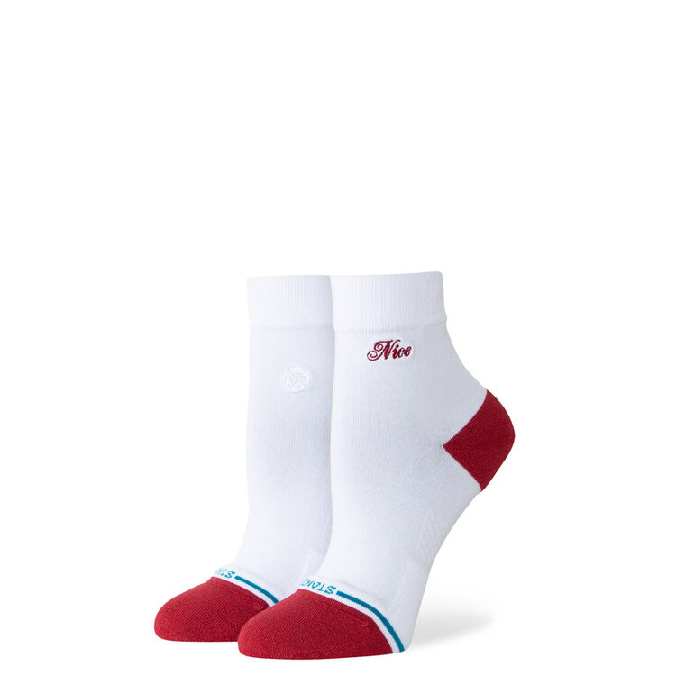 Stance Women's Naughty or Nice Quarter Socks | White