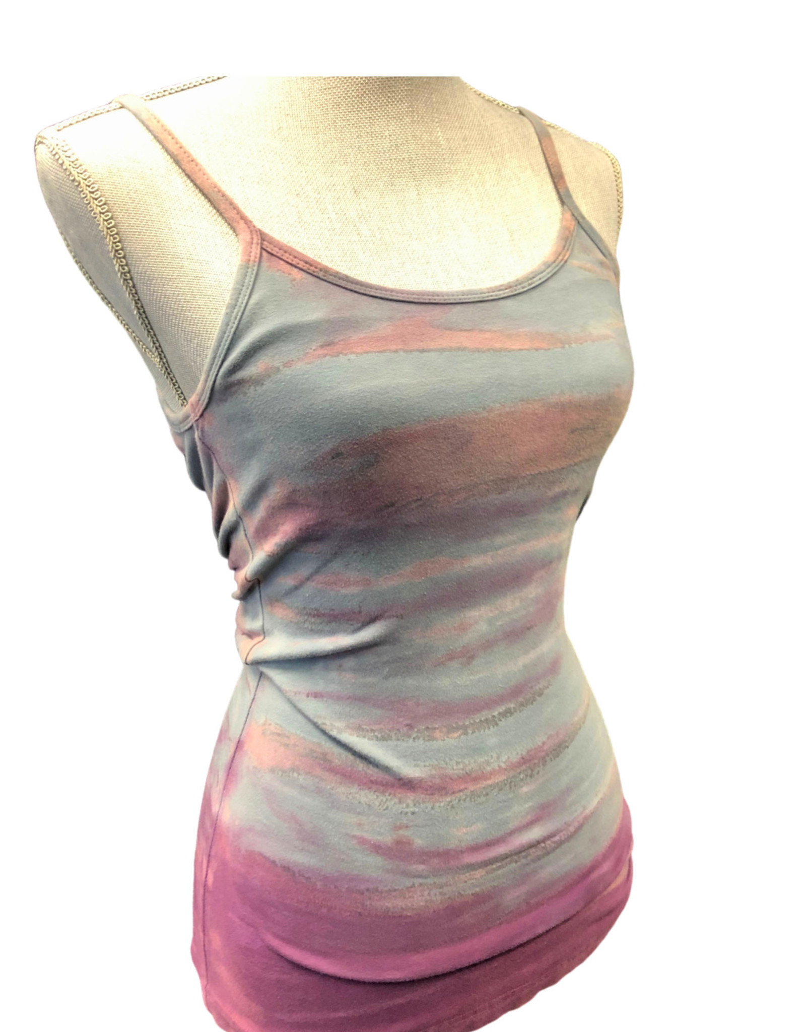 Hard Tail Hard Tail Long Sport Bra Tank Rainbow Horizon Small