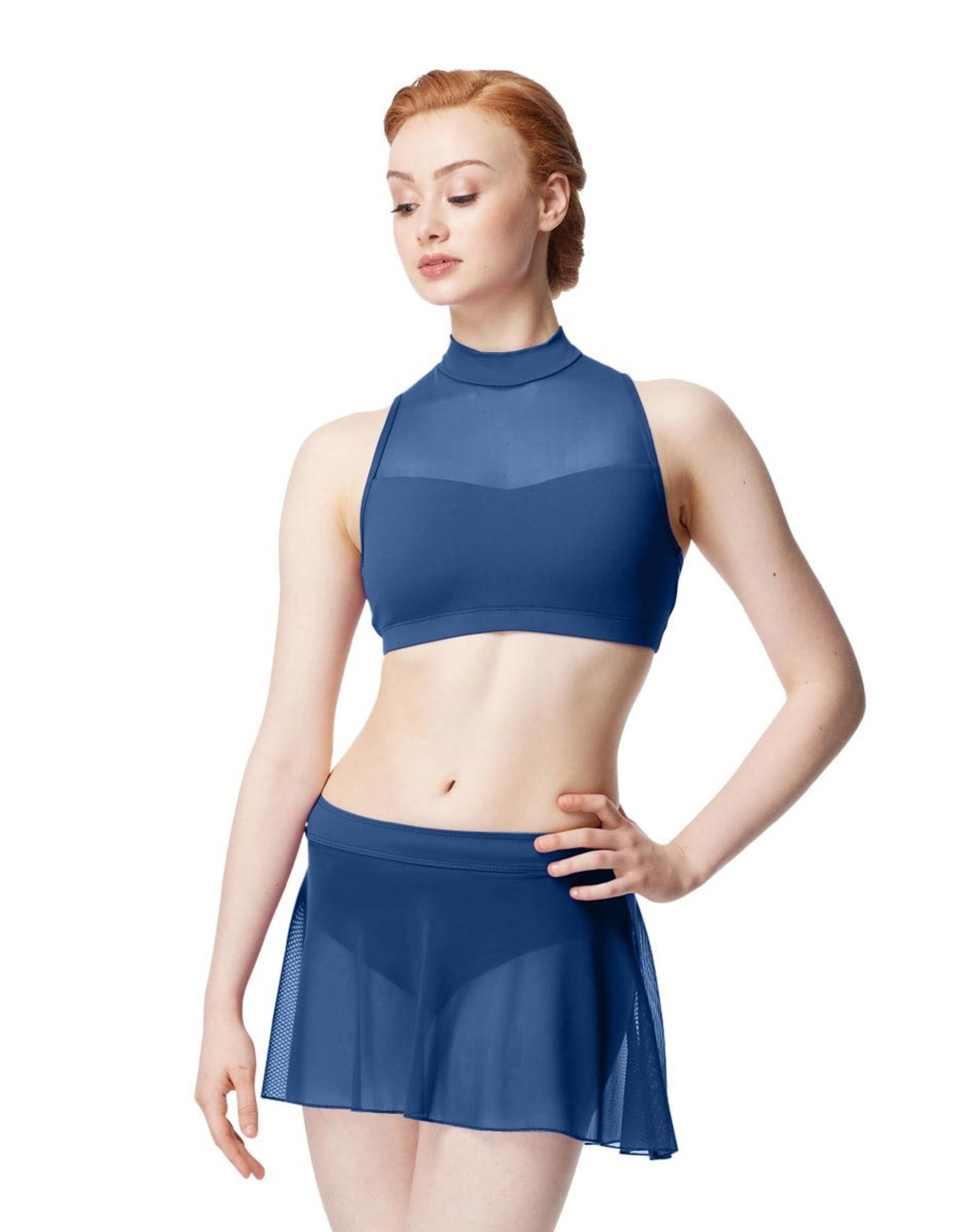 Scoop Neck Halter Sports Bra In Teal