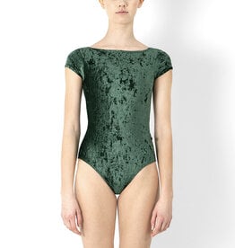 Yumiko Meagan with Velvet Mesh Back High Cut Short Sleeve Leotard