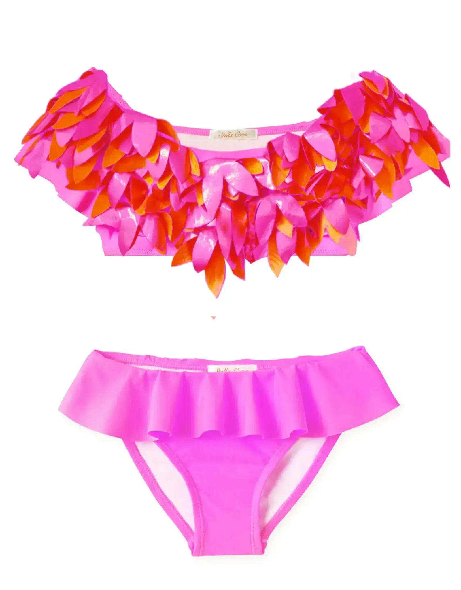 Neon Pink Ruffle Bikini