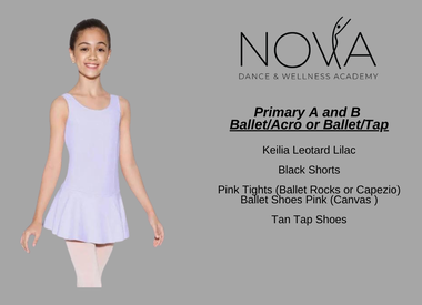 Primary  A & B   Ballet / Acro or Ballet Tap