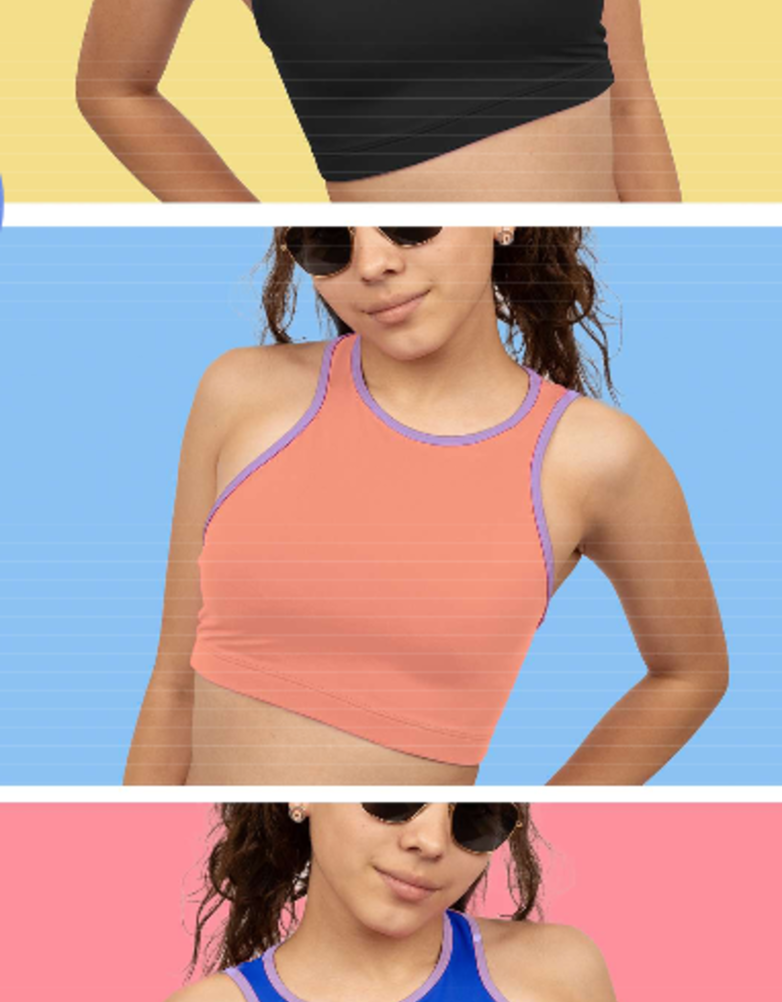 Demi Triangle Back Crop Top DT002