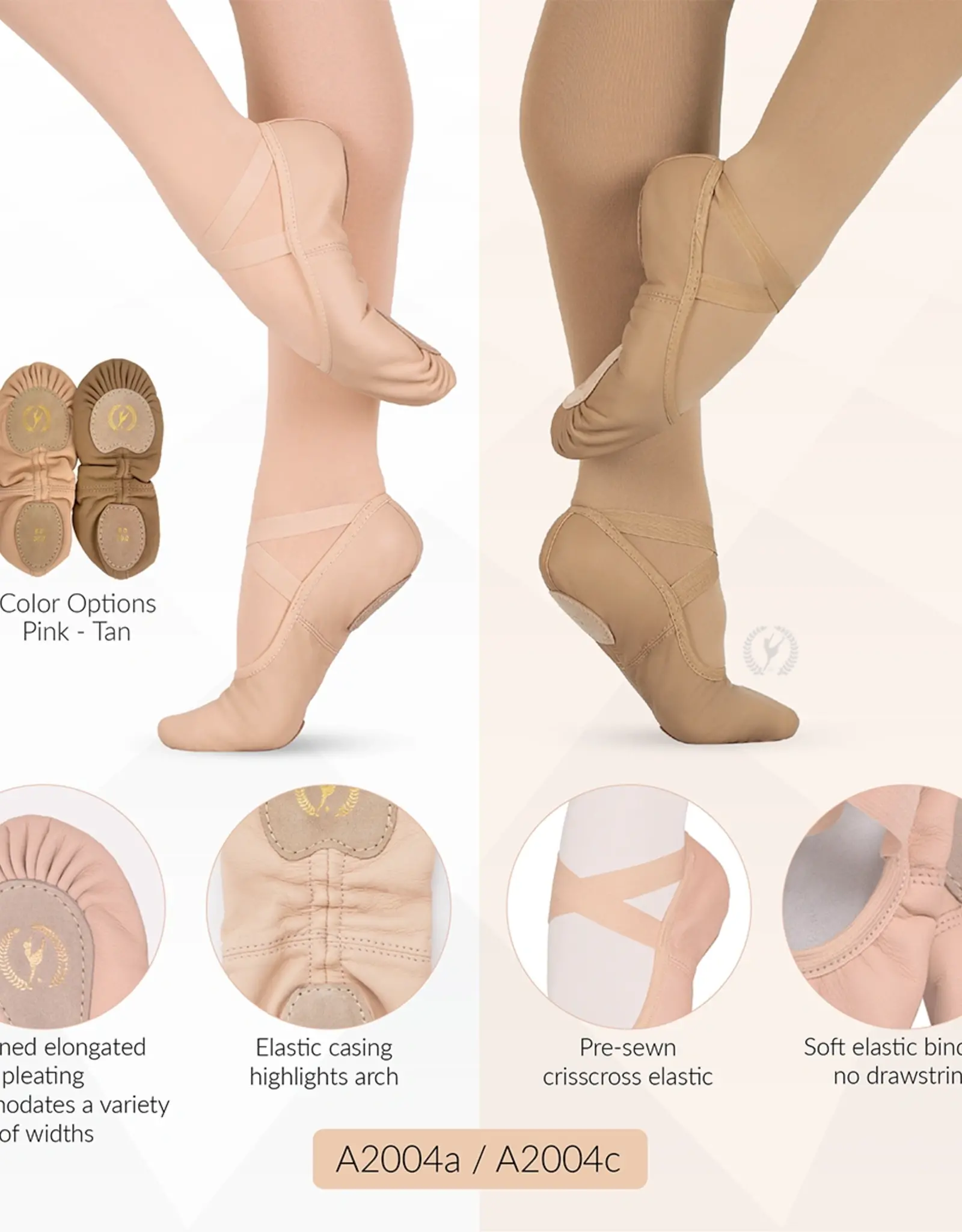 Eurotard Eurotard Coupe  Leather Ballet Shoe  Child A2004C