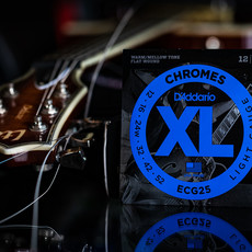 D'Addario D'Addario XL Chromes 12-52 Electric Guitar Strings, Flat Wound, Light