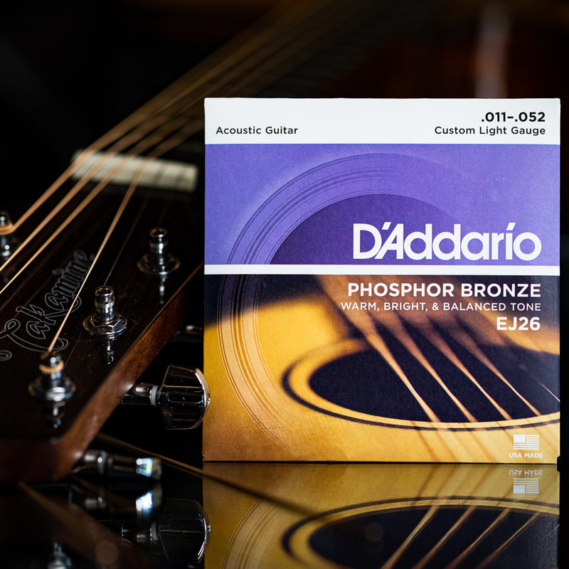 D'Addario D'Addario 11-52 Acoustic Guitar Strings, Phosphor Bronze, Custom Light