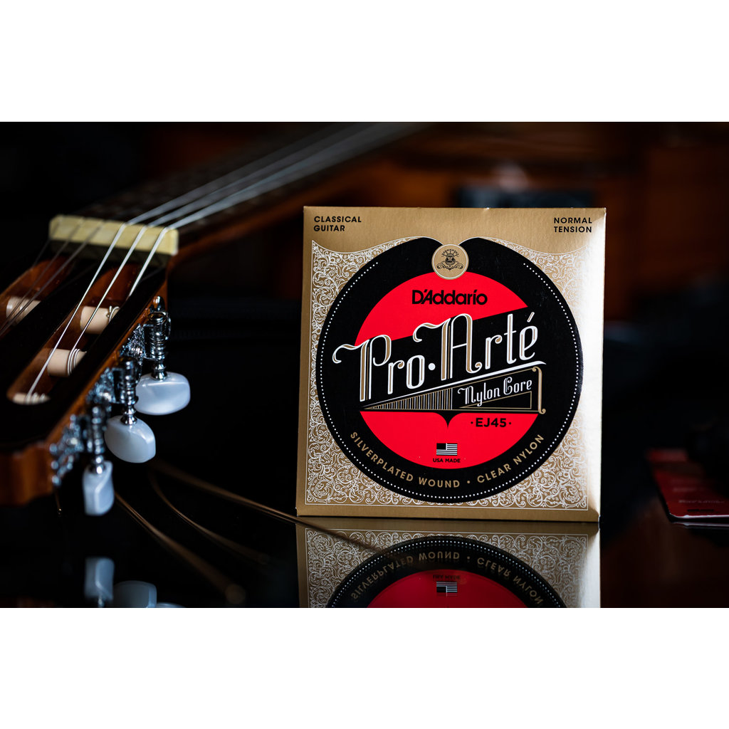 D'Addario EJ49 Pro-Arte Black Nylon Classical Guitar Strings, Normal