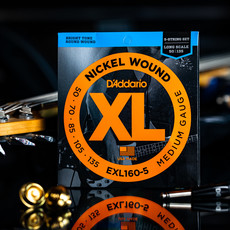 D'Addario D'Addario XL 50-135 5-String Bass Strings, Nickel Wound, Medium