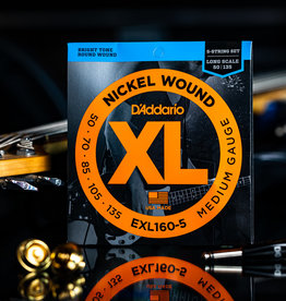 D'Addario D'Addario XL 50-135 5-String Bass Strings, Nickel Wound, Medium