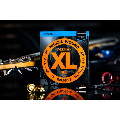 D'Addario D'Addario Nickel Wound Bass Strings 5-String Medium 50-135 Long Scale D'Addario D'Addario Nickel Wound Bass Strings 5-String Medium 50-135 Long Scale