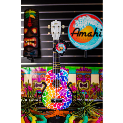 Amahi Amahi Rainbow Flower Ukulele, Soprano Amahi Amahi Rainbow Flower Ukulele, Soprano