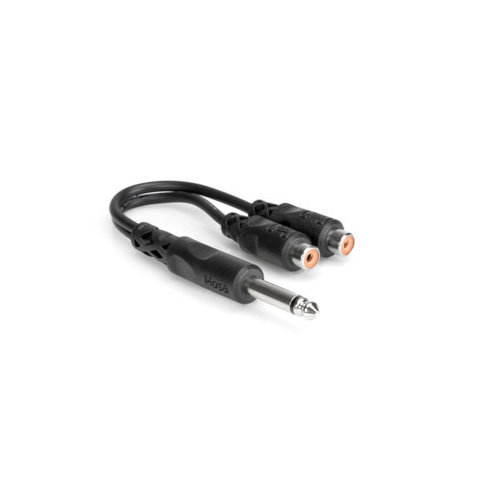 Hosa Y Cable, 1/4 in TS to Dual RCAF Hosa Y Cable, 1/4 in TS to Dual RCAF