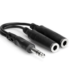 Hosa Headphone Y Cable, 1/4 in TRS to Dual 1/4 in TRSF