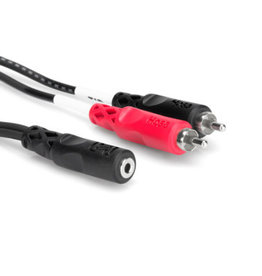 Hosa Stereo Breakout, 3.5 mm TRSF to Dual RCA