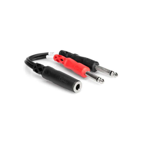 Hosa Stereo Breakout, 1/4 in TRSF to Dual 1/4 in TS Hosa Stereo Breakout, 1/4 in TRSF to Dual 1/4 in TS