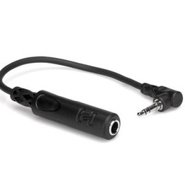 Hosa 6" Headphone Adapter, 1/4 in TRS to Right-angle 3.5 mm