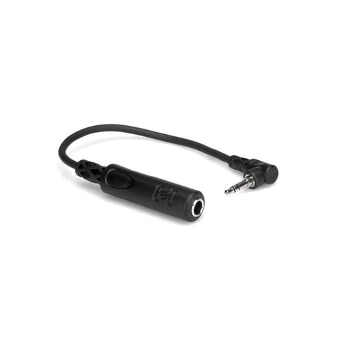 Hosa Headphone Adapter, 1/4 in TRS to Right-angle 3.5 mm, 6 in Hosa Headphone Adapter, 1/4 in TRS to Right-angle 3.5 mm, 6 in